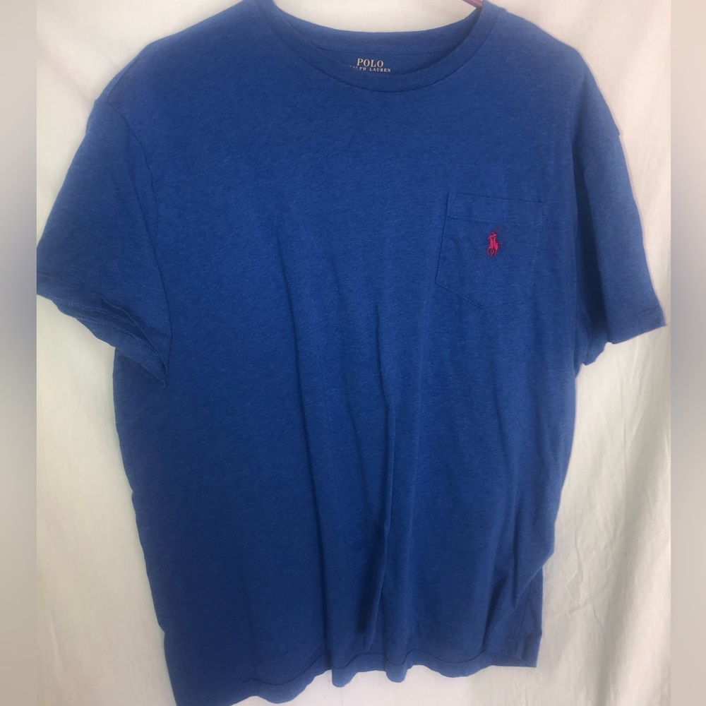 Blue polo shirt